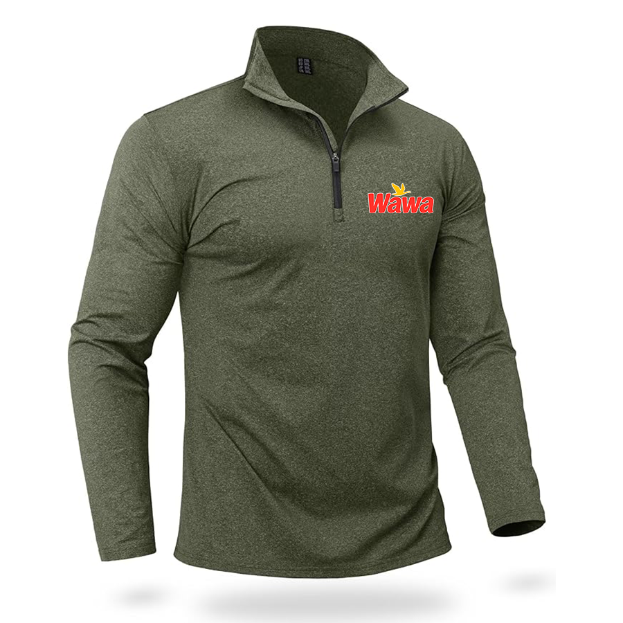 Men's Wawa Gas Station Boladeci Men_s Quarter Zip Pullover Premium Fleece Lined Heather Long Sleeve Golf Shirts Midweight 1_4 Half Zip Sweatshirts